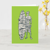 Surfende Halloween Mummy Kaart (Gele Bloem)