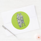 Surfende Halloween Mummy Ronde Sticker (Envelop)