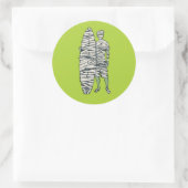 Surfende Halloween Mummy Ronde Sticker (Tas)