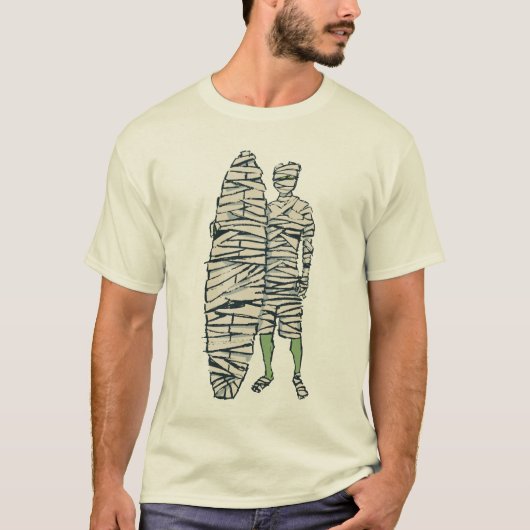 Surfende Halloween Mummy T-shirt (Voorkant)