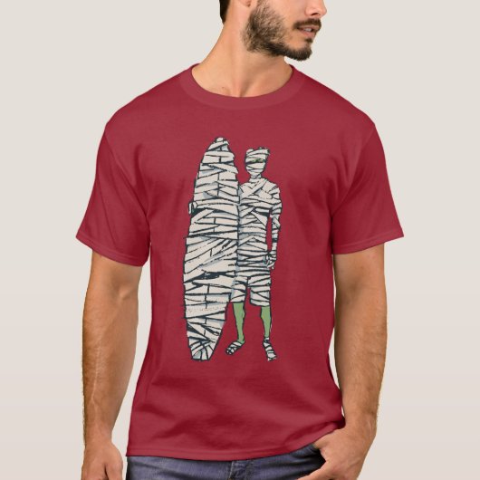 Surfende Halloween Mummy T-shirt (Voorkant)