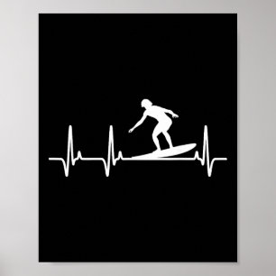 Surfende Hartslag Surfende Liefhebber Surfplank Su Poster