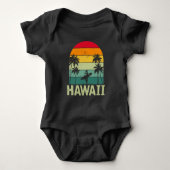 Surfende Hawaï Surfboard Retro Wave Surfer Romper (Voorkant)