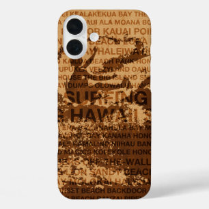 Surfende Hawaii Cutback Faux Wood Surfer - Koa iPhone 16 Plus Hoesje