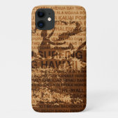 Surfende Hawaii Cutback Faux Wood Surfer - Koa Case-Mate iPhone Case (Achterkant)