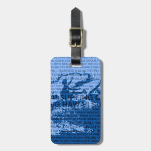 Surfende Hawaii Cutback Hawaiian Bagagelabels