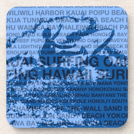 Surfende Hawaii Cutback Hawaiian Onderzetters (Voorkant)
