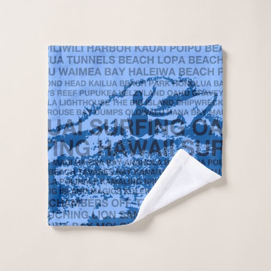 Surfende Hawaii Cutback Hawaiian Surfer - Blauw Bad Handdoek (Wasdoekje)