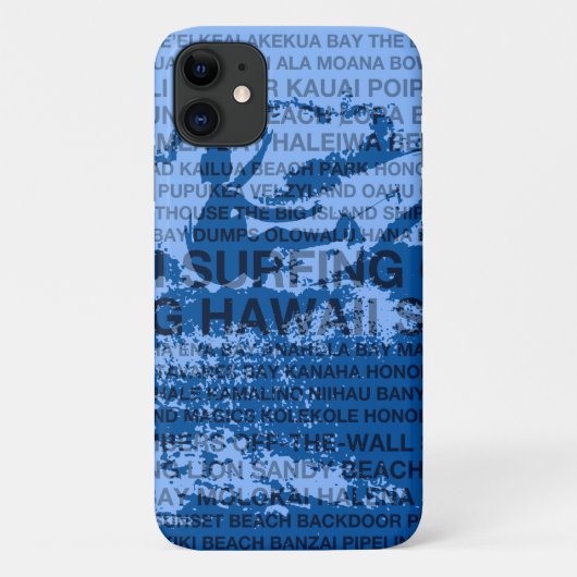 Surfende Hawaii Cutback Hawaiian Surfer - Blauw Case-Mate iPhone Case (Achterkant)