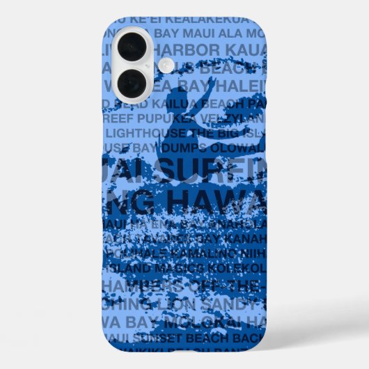 Surfende Hawaii Cutback Hawaiian Surfer - Blauw Case-Mate iPhone Case (Achterkant)