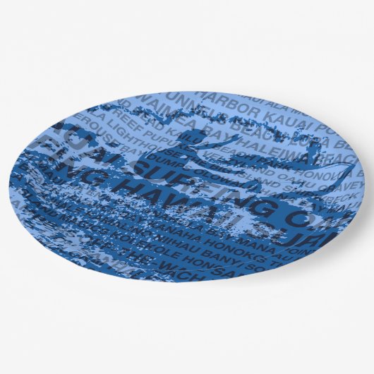 Surfende Hawaii Cutback Hawaiian Surfer Papieren Bordje (Gekanteld)