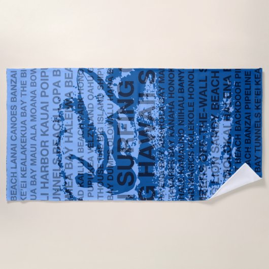 Surfende Hawaii Cutback Hawaiian Surfer Strandlaken (Voorkant)