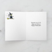 Surfende heks Halloween Kaart (Binnen)