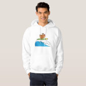 Surfende hond Funny Dog Hoodie (Voorkant volledig)