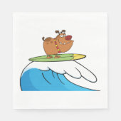 Surfende hond Funny Dog Napkins Servet (Voorkant)