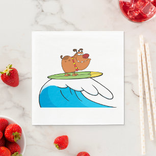Surfende hond Funny Dog Napkins Servet