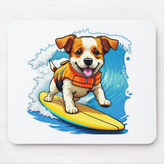 Surfende Hond Muismat (Voorkant)