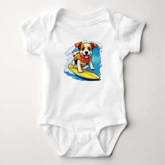 Surfende Hond Romper (Voorkant)