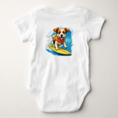 Surfende Hond Romper (Achterkant)