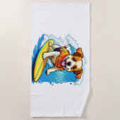 Surfende Hond Strandlaken (Voorkant)