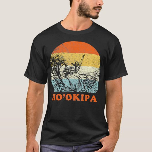 Surfende Hookipa Maui Retro Throwback T-shirt (Voorkant)