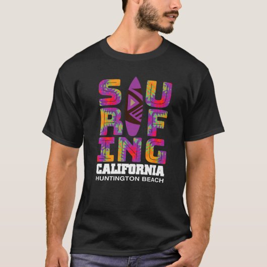 Surfende Huntington Beach California Surf Cali Bea T-shirt (Voorkant)