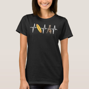 Surfende Irish Wolfhound Heartbeat Dog T-shirt