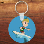 Surfende jongen cartoon sleutelhanger (Voorkant)
