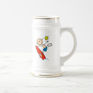 Surfende Jongen Stick Figure Bierpul