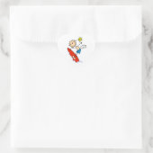 Surfende Jongen Stick Figure Hart Sticker (Tas)