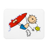 Surfende Jongen Stick Figure Magneet (Horizontaal)