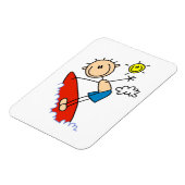 Surfende Jongen Stick Figure Magneet (Linkerzijde)