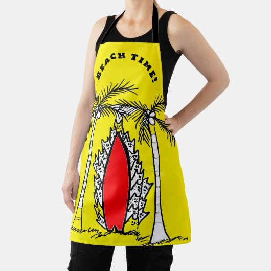 Surfende katten Geel Schort (Insitu)