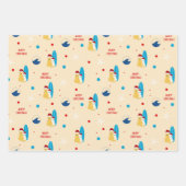 Surfende kerstcadeauset met doorsnede voor elke ho inpakpapier vel (Voorkant)