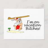 Surfende kerstman feestdagenkaart (Voorkant)