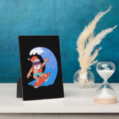 Surfende kerstman fotoplaat (Zijkant)