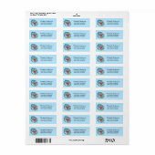 Surfende Kerstman Grappig Kerst Retouradres    Etiket (Full Sheet)