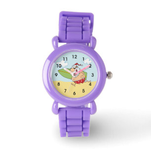 Surfende kerstman horloge