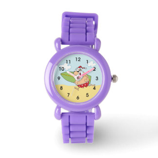 Surfende kerstman horloge