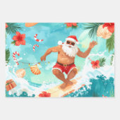 Surfende Kerstman Inpakpapier Vel (Voorkant)