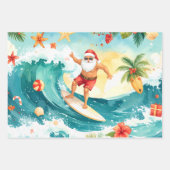 Surfende Kerstman Inpakpapier Vel (Voorkant 3)