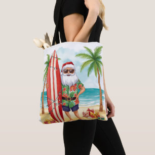 Surfende Kerstman Kerstfeest  Tote Bag