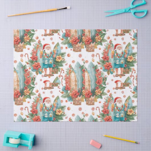 Surfende Kerstman Kerstmankado Papier Vellen (Craft)