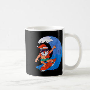 Surfende Kerstman Kerstmis X-mas Cadeau Koffiemok