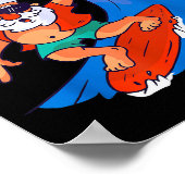 Surfende Kerstman Kerstmis X-mas Cadeau  Poster (Hoek)