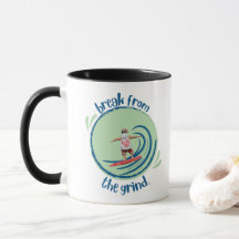 Surfende Kerstman Koffiemok