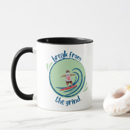 Surfende Kerstman Koffiemok Mok