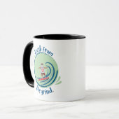 Surfende Kerstman Koffiemok Mok (Voorkant links)