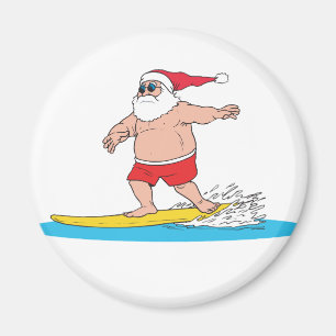 Surfende kerstman magneet