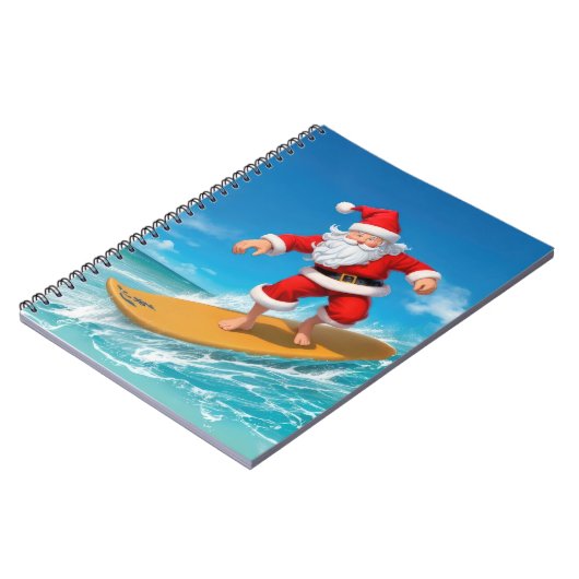 Surfende kerstman notitieboek (Linkerzijde)